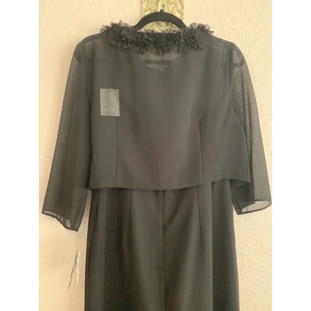 Danny & Nicole 2 pc Maxi Black Formal Dress Size 10 - Picture 5 of 10